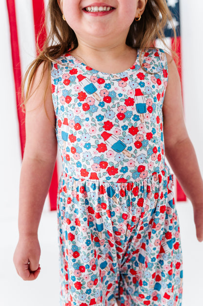 Bomb Pop Blooms Tank Shorty Romper