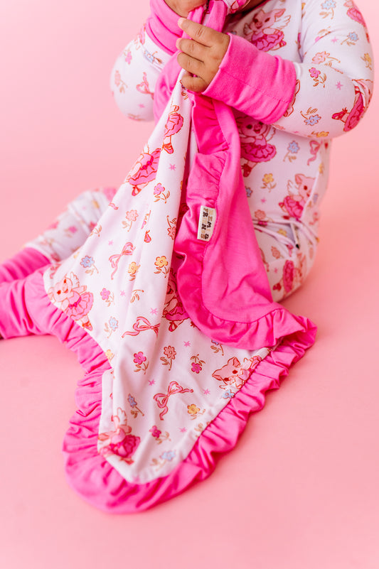When Pigs Fly Ruffle Paci Lovey