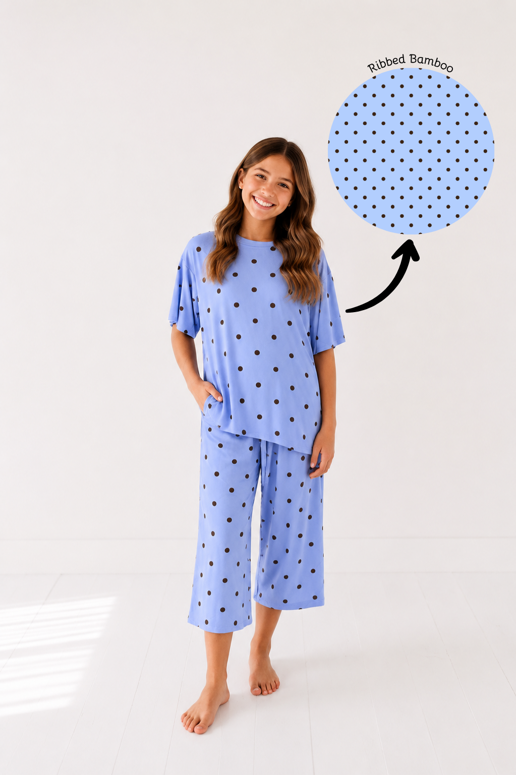 PRE-ORDER OCTOBER Blue Polka Dot Kids Cropped Play Set