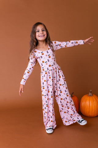 Midnight Meows Wide Leg Romper