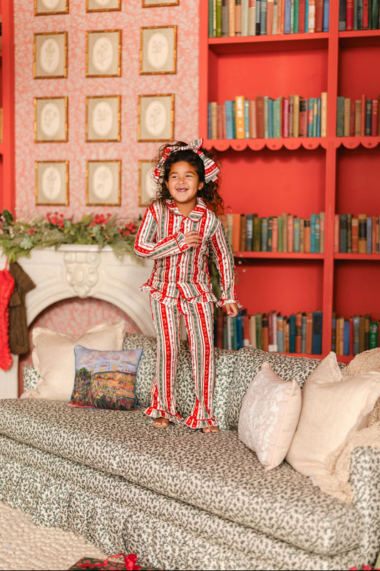 Lovers Candy Cane Lane Ruffle Button Up Set