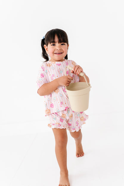 Hibiscus Harbor Ruffle Drawstring Short Set