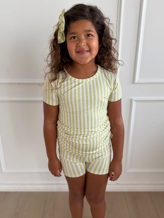 Green Stripe Short Set