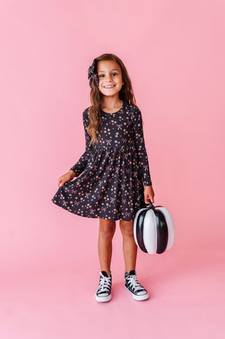 Moonlight Meadows Ribbed Twirl Dress (EST SHIP TIME 1-2 WEEKS)