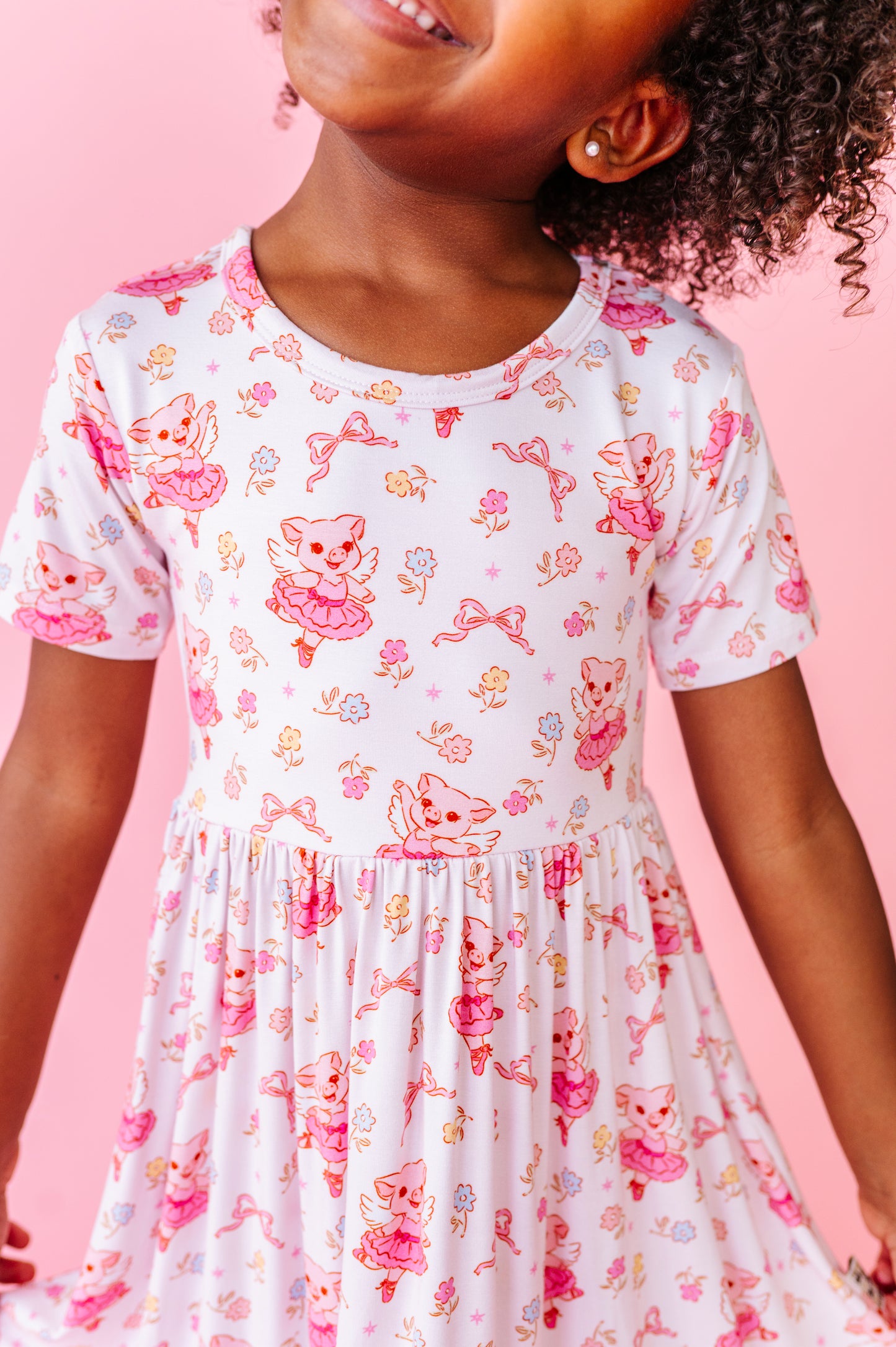 When Pigs Fly Short Sleeve Ruffle Dress