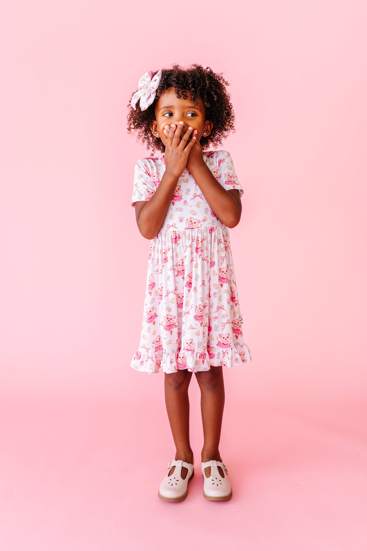 When Pigs Fly Short Sleeve Ruffle Dress