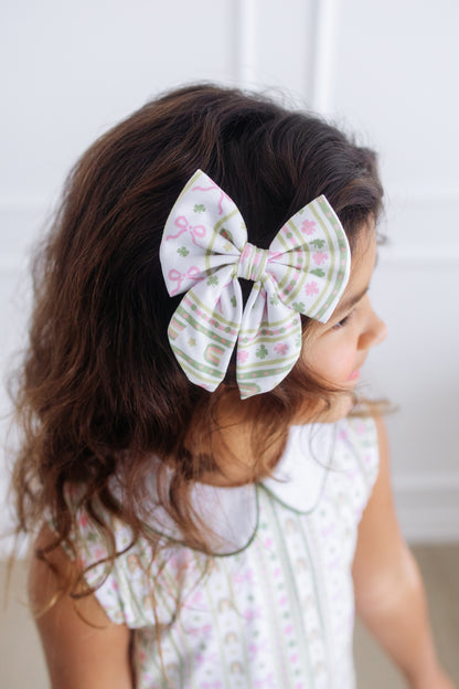 Lucky Stripes Mini Clip Bow