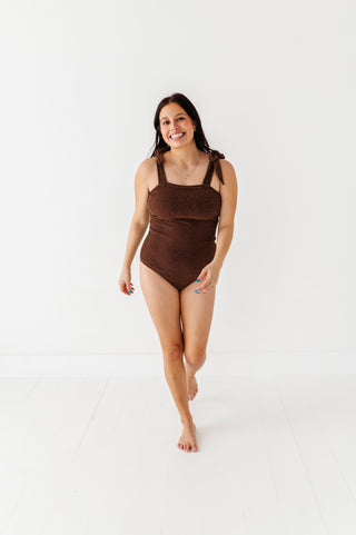 Brown Metallic Adult Swim Suit