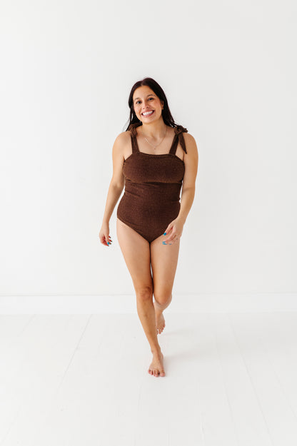 Brown Metallic Adult Swim Suit