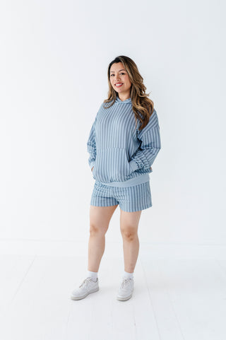 Harbor Stripe Adult Sweat Shorts
