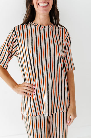 Waverly Stripe  Adult Drawstring Pant Set (EST SHIP TIME 1-2 WEEKS)