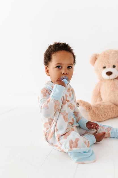 Baby Blue Teddy Paci Lovey
