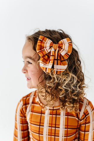 Harvest Plaid Mini Clip Bow(EST SHIP TIME 3-4 WEEKS)