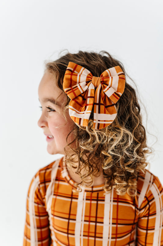 Harvest Plaid Mini Clip Bow(EST SHIP TIME 3-4 WEEKS)