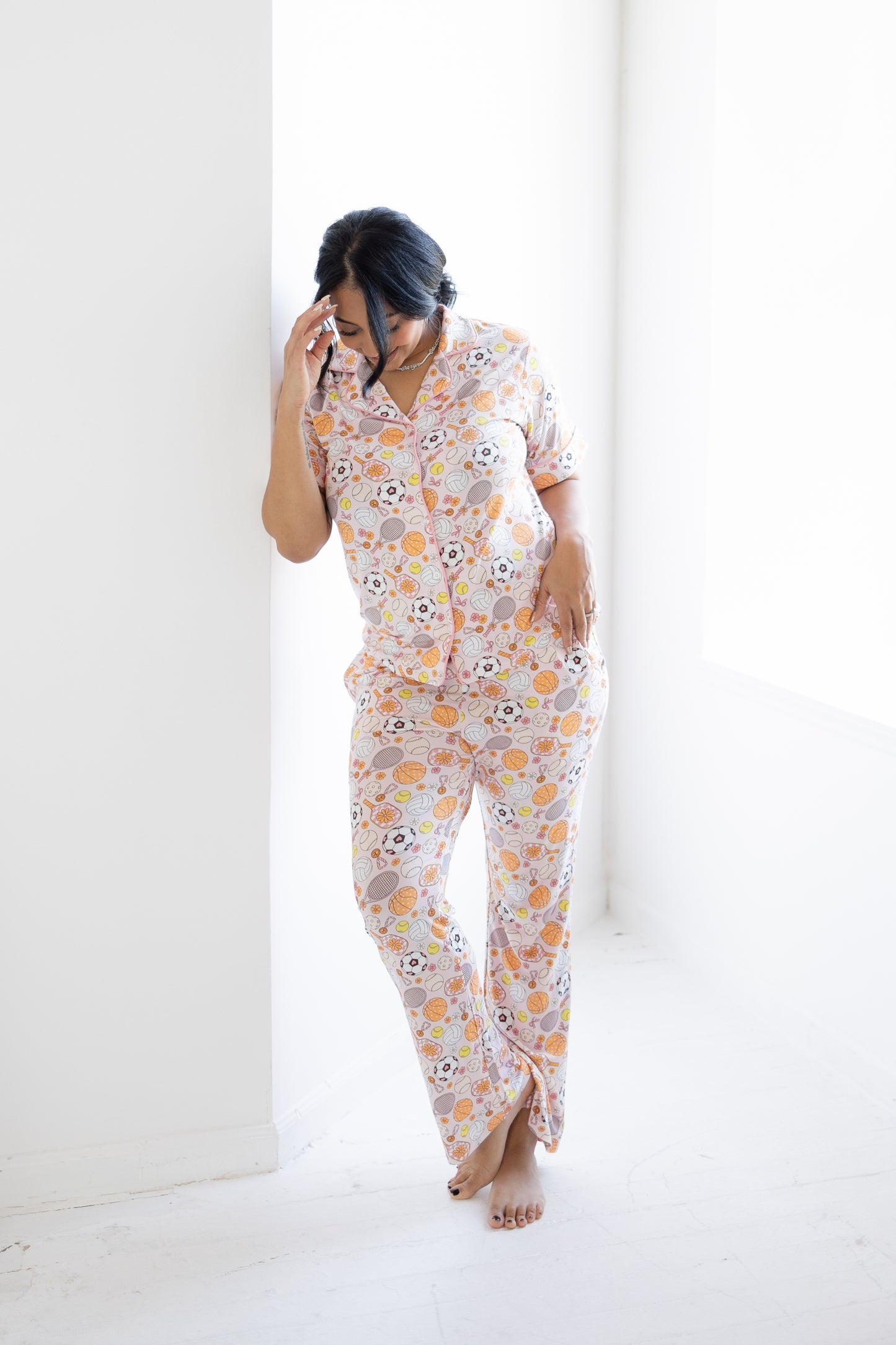 Game Winning Dreams Short Sleeve Flare Button Up Set