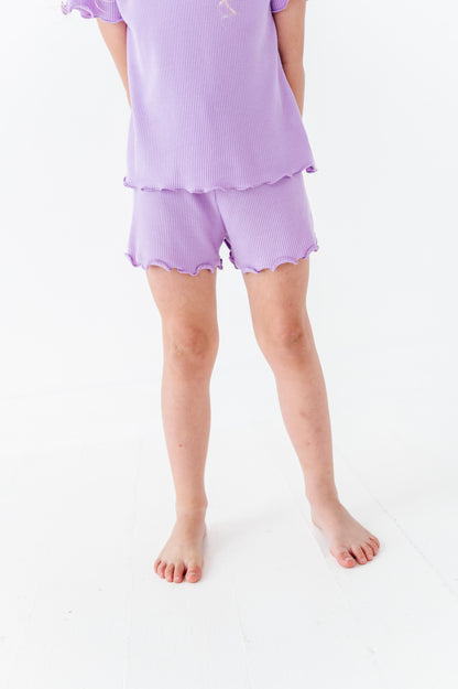 Lilac Ruffle Waffle Knit Set