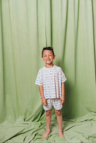 Speedway Stripe Drawstring Short Set