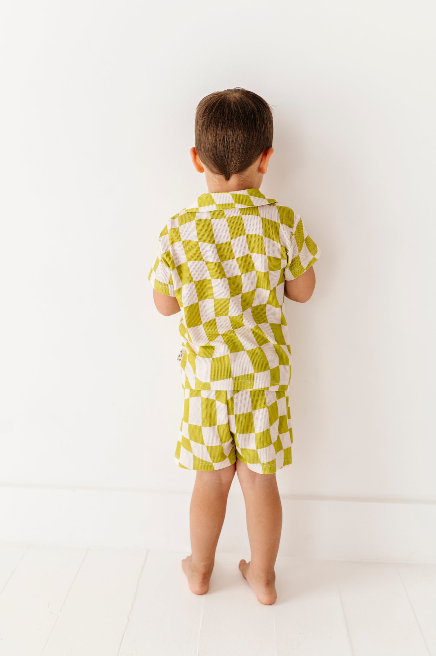Wavy Check Waffle Knit Set