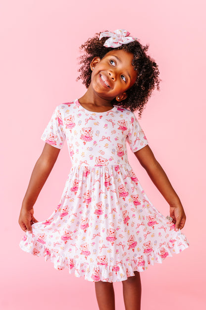 When Pigs Fly Short Sleeve Ruffle Dress