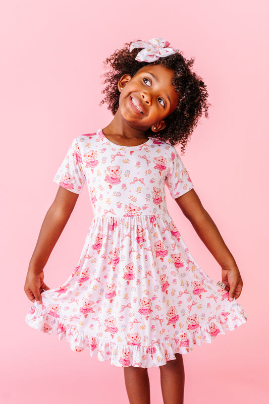When Pigs Fly Short Sleeve Ruffle Dress