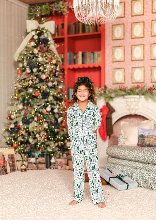 Highland Park Christmas Kids Button Up Set