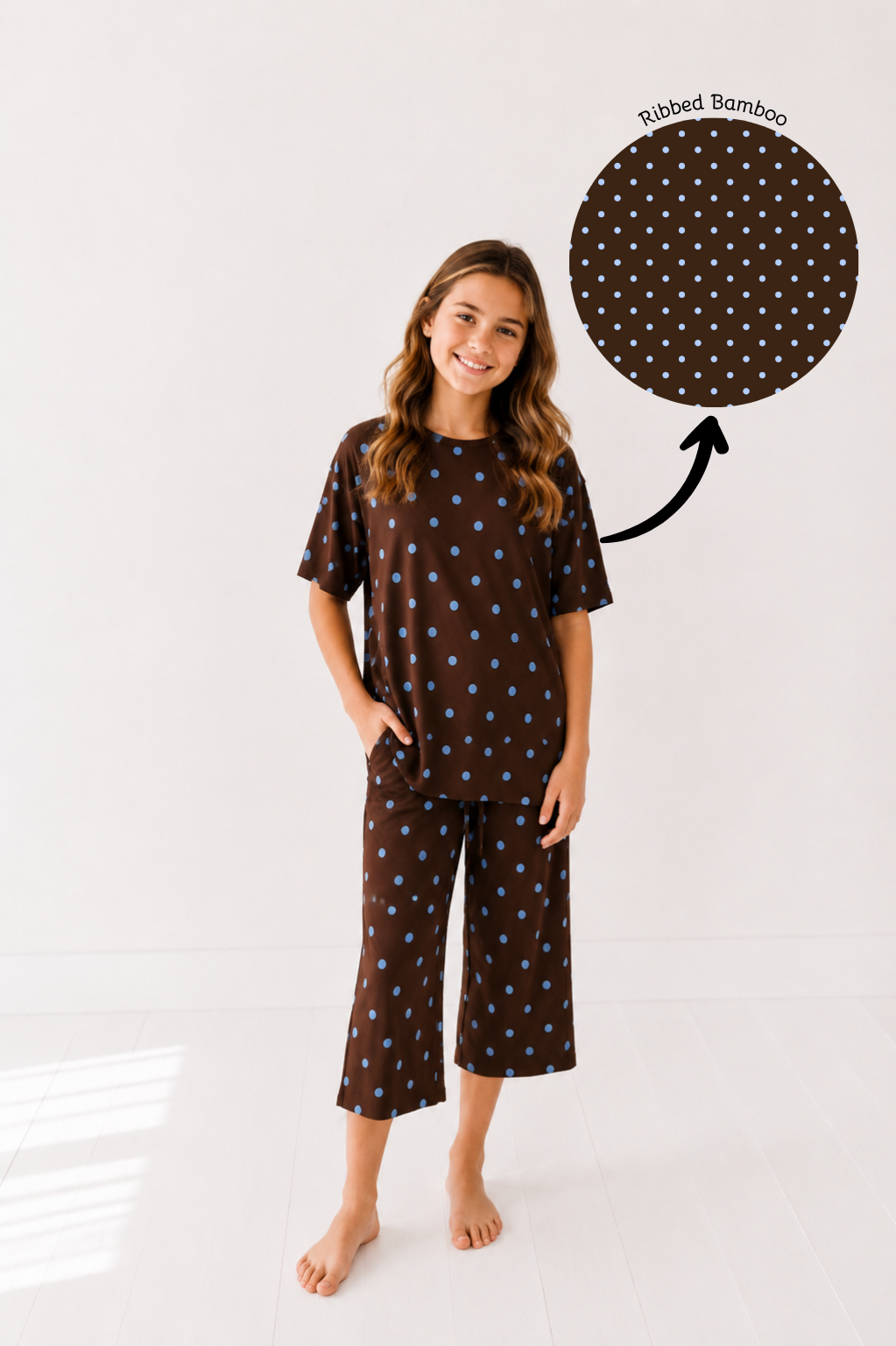 PRE-ORDER OCTOBER Chocolate Polka Dot Kids Cropped Play Set