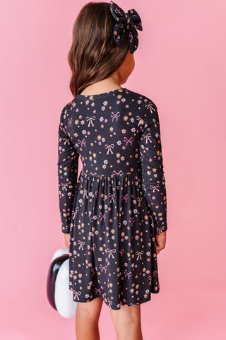 Moonlight Meadows Ribbed Twirl Dress (EST SHIP TIME 1-2 WEEKS)