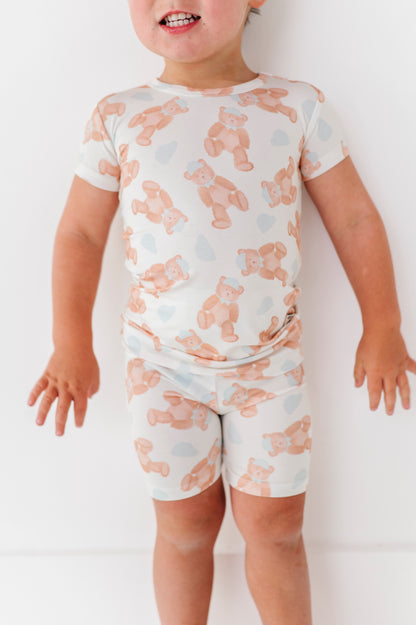 Baby Blue Teddy Short Set