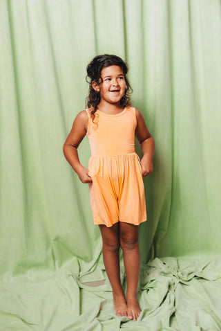 Peach Tank Shorty Romper