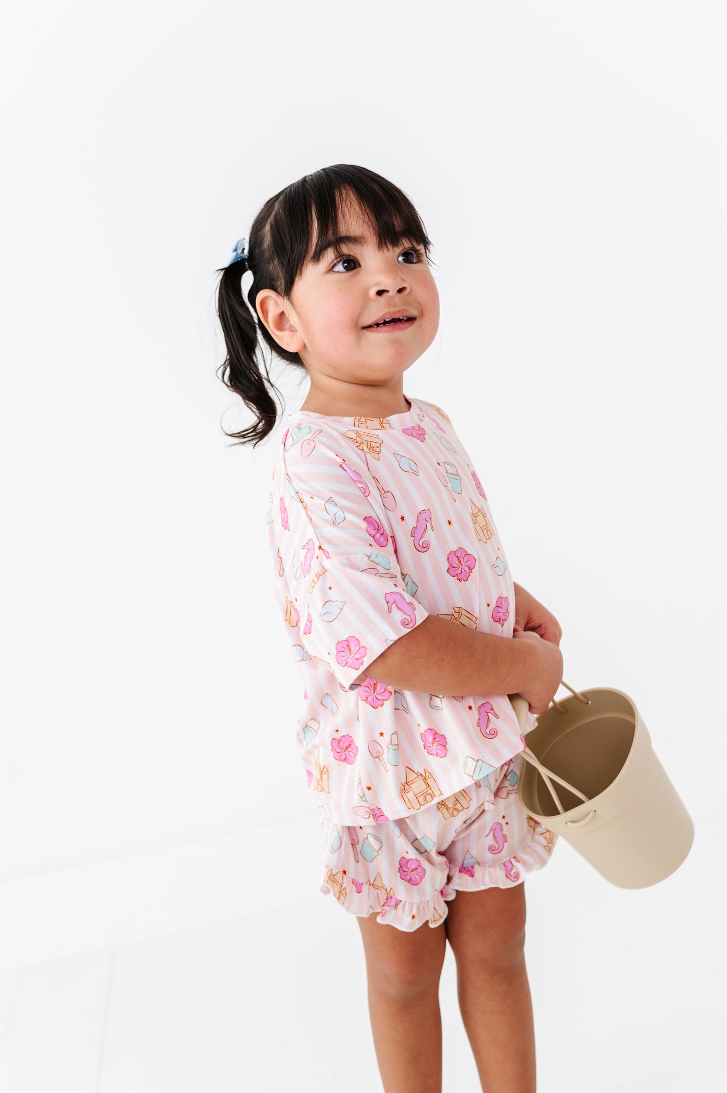 Hibiscus Harbor Ruffle Drawstring Short Set