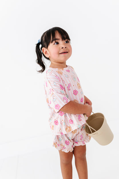 Hibiscus Harbor Ruffle Drawstring Short Set