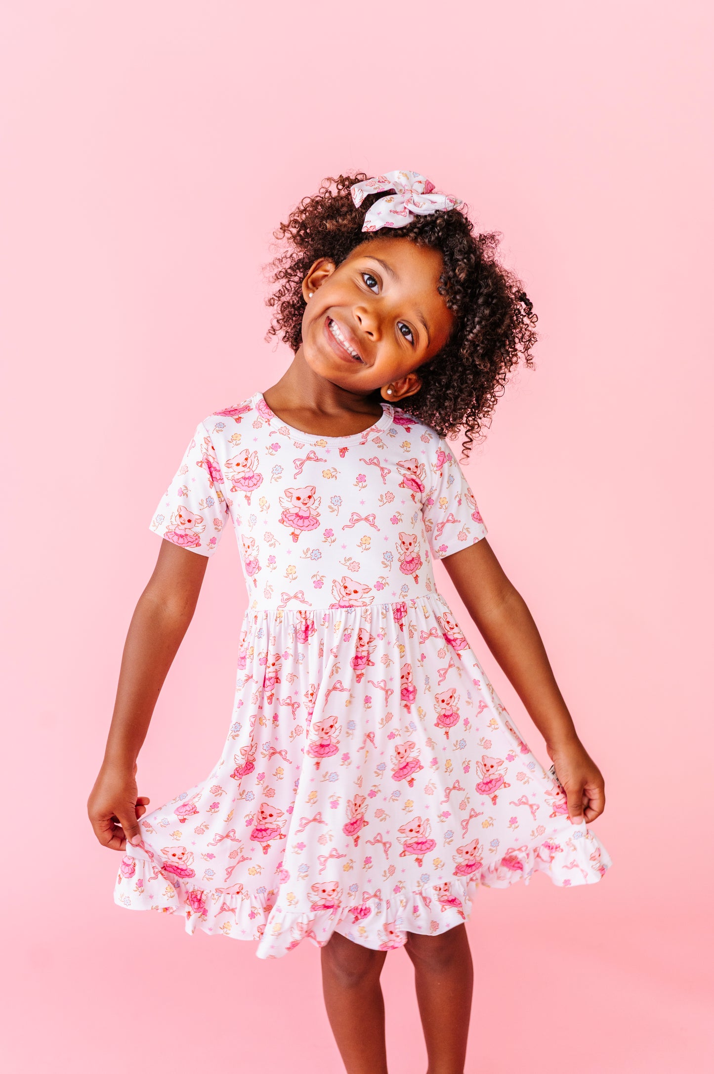When Pigs Fly Short Sleeve Ruffle Dress