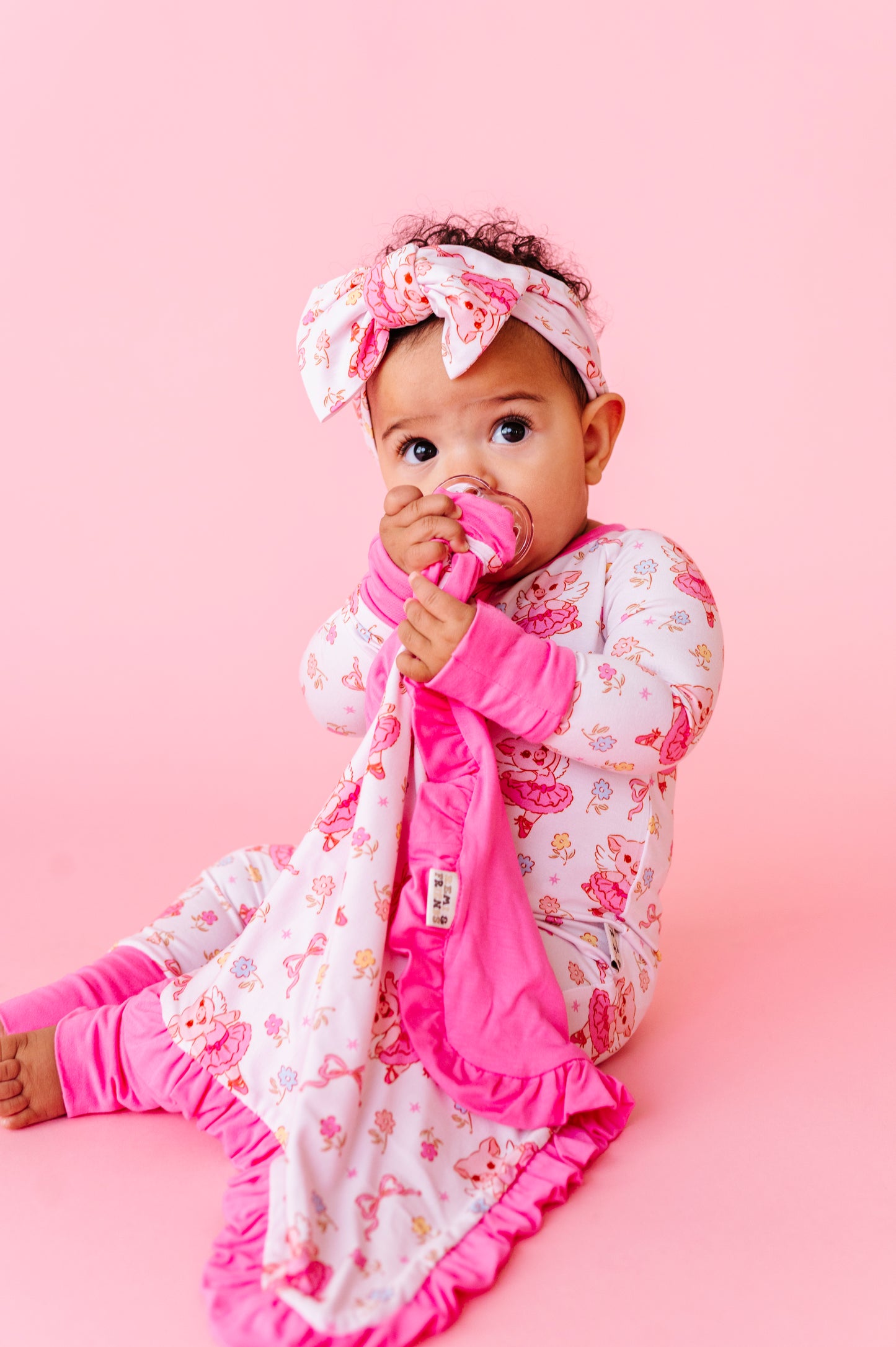 When Pigs Fly Ruffle Paci Lovey