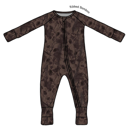 PRE-ORDER OCTOBER Chocolate Camo Ribbed Zippy