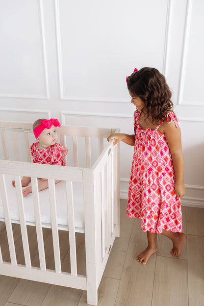 Patchwork Pretty Long Sleeve Ruffle Bubble