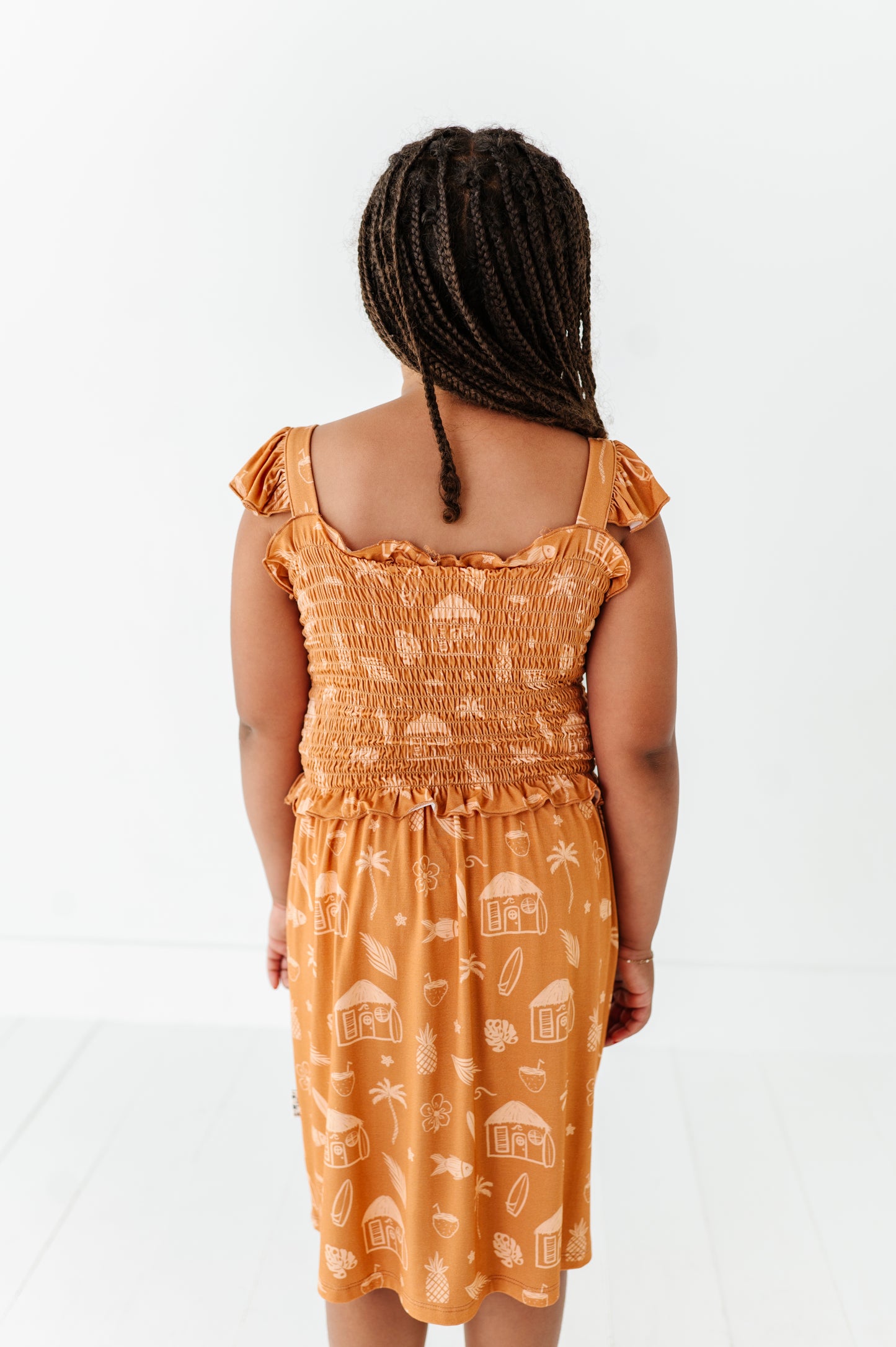 Tan Beach Smocked Dress