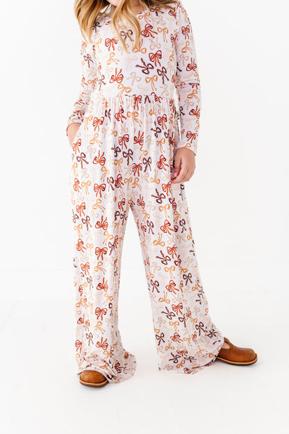 Autumn Ribbons Wide Leg Romper (EST SHIP TIME 3-4 WEEKS)