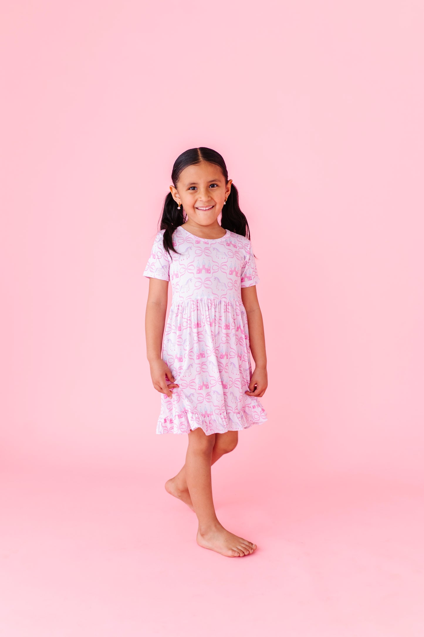 Unicorn Dreams Short Sleeve Ruffle Dress