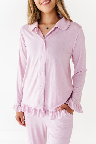 Rosewater Ruffle Adult Button Up Set