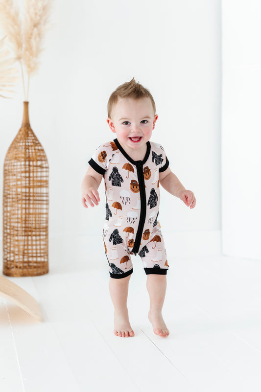 April Showers Shorty Zippy Romper