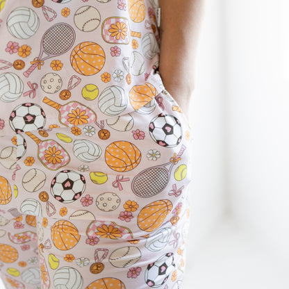 Game Winning Dreams Short Sleeve Flare Button Up Set