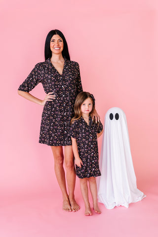 Moonlight Meadows Ribbed Adult Button Up Gown (EST SHIP TIME 1-2 WEEKS)