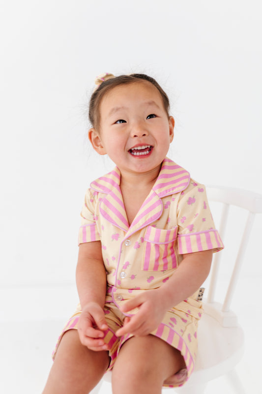 Buttercream Blossoms Button Up Short Set