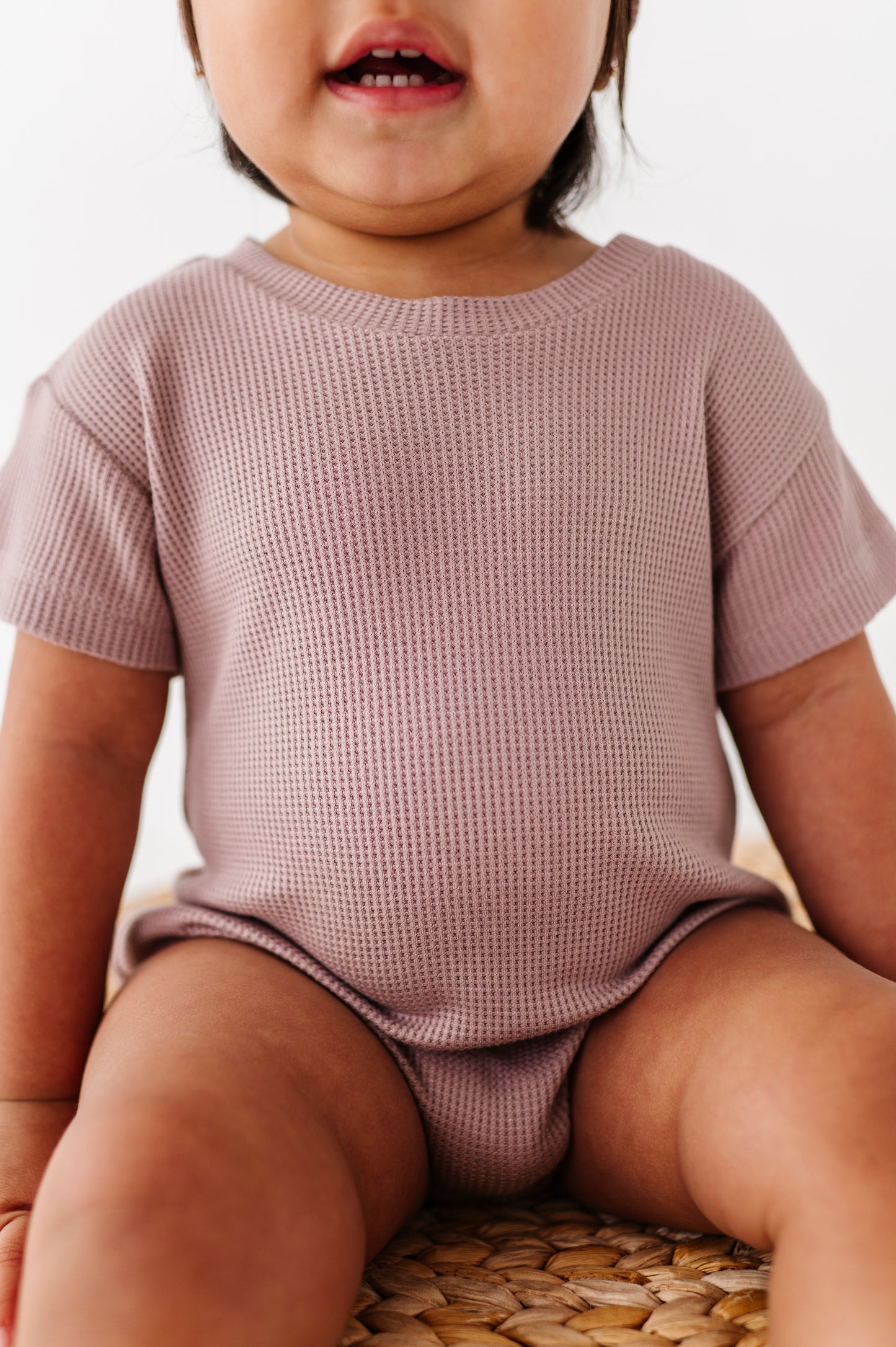 Solid Waffle Knit Bubble