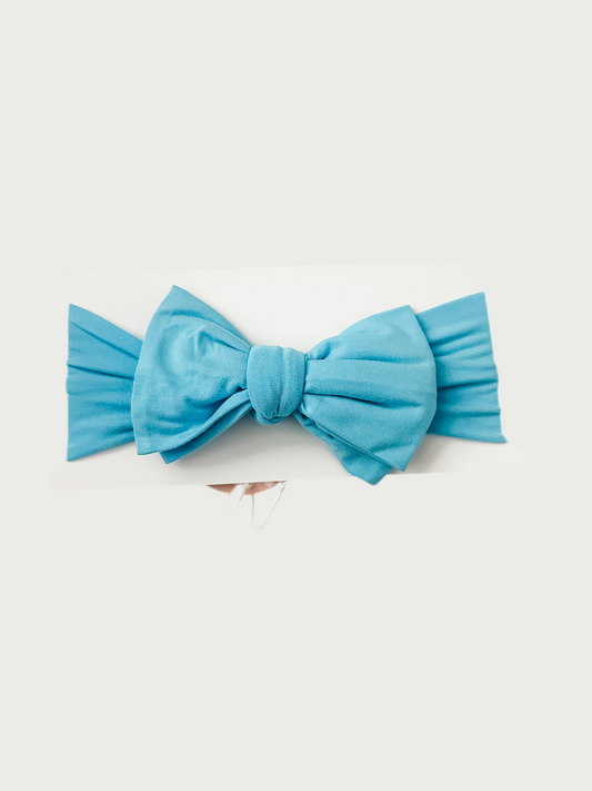 Blue Lagoon Solid Top Knot Bow