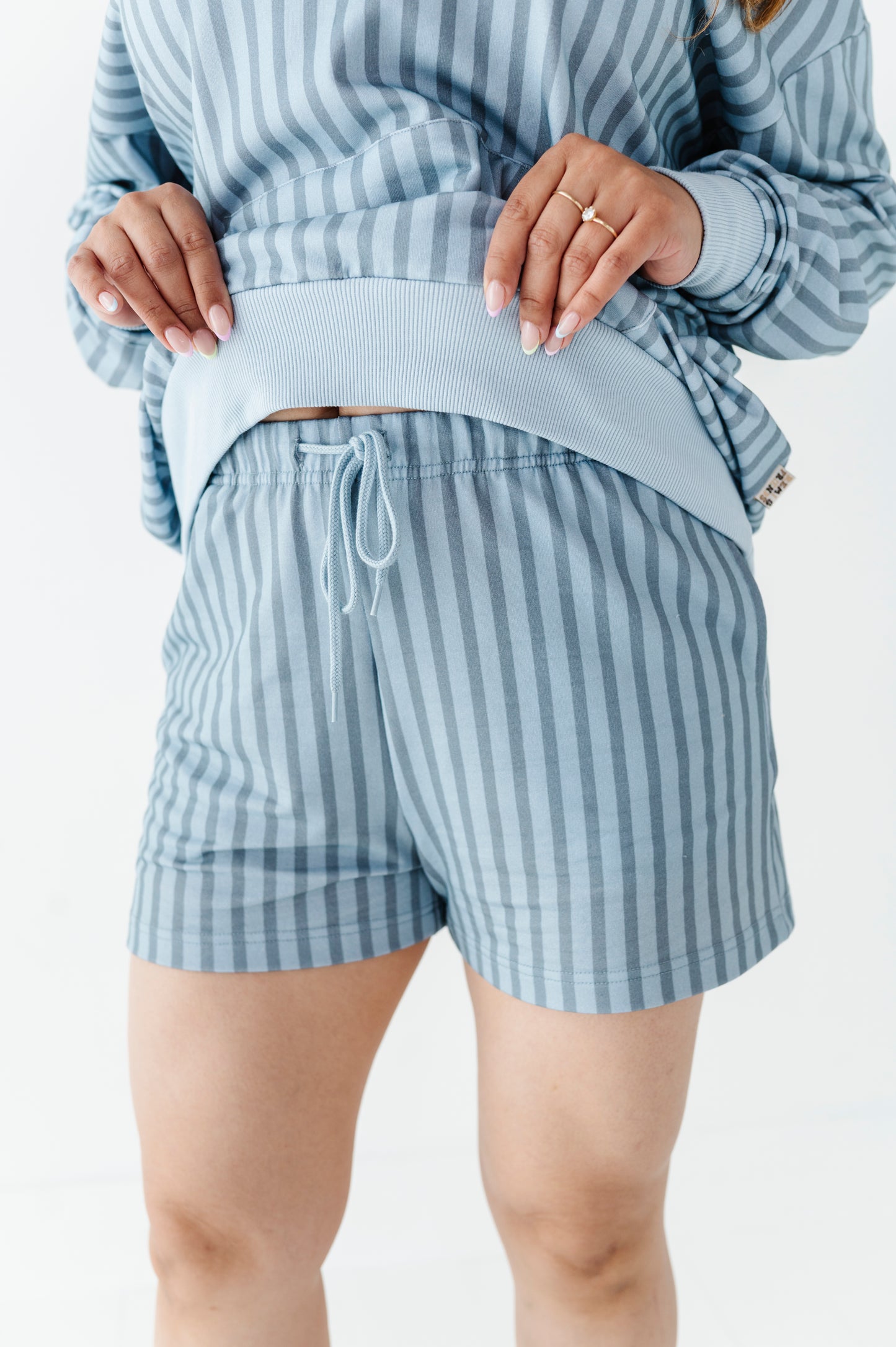 Harbor Stripe Adult Sweat Shorts