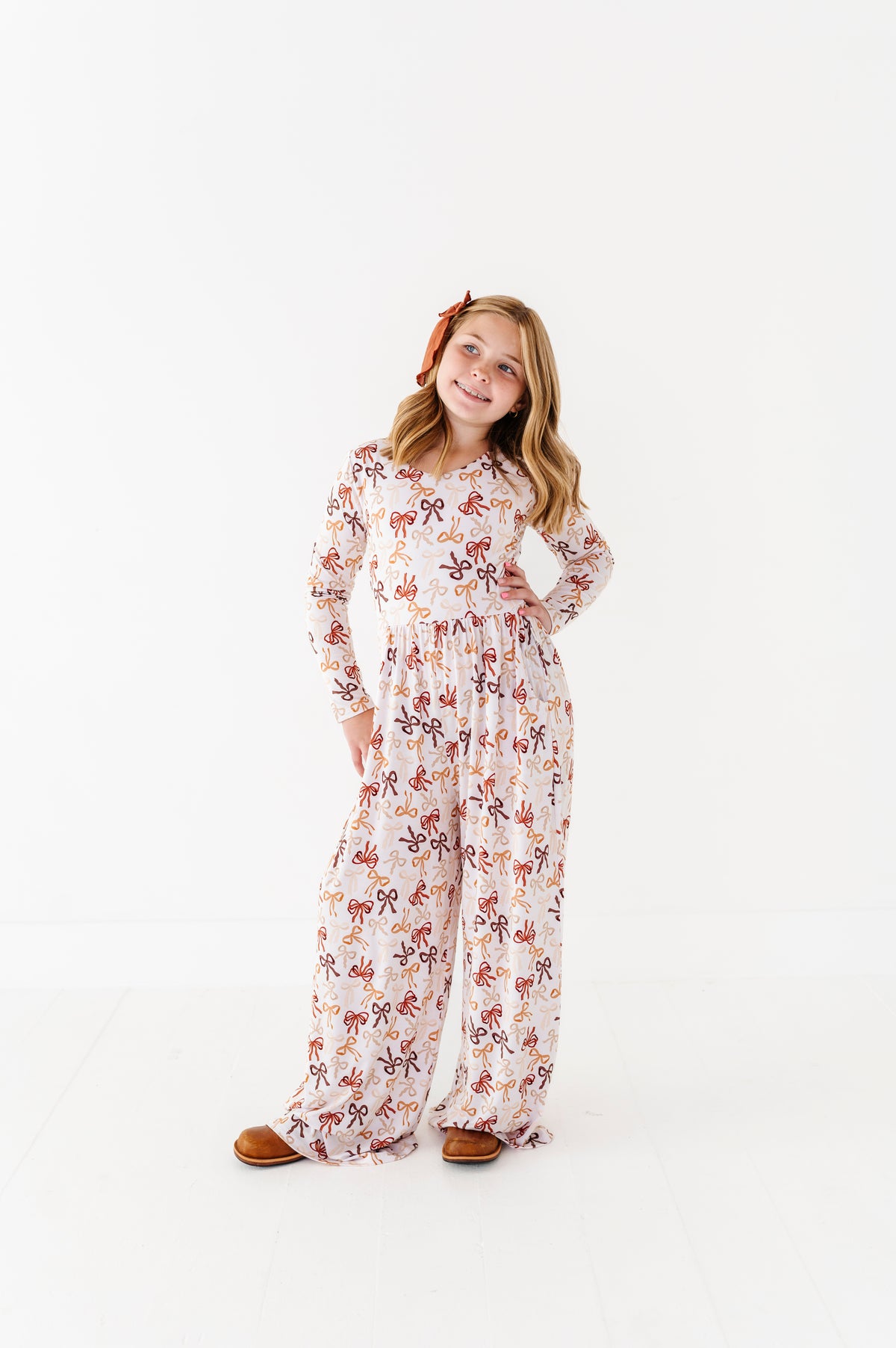 Autumn Ribbons Wide Leg Romper (EST SHIP TIME 3-4 WEEKS)