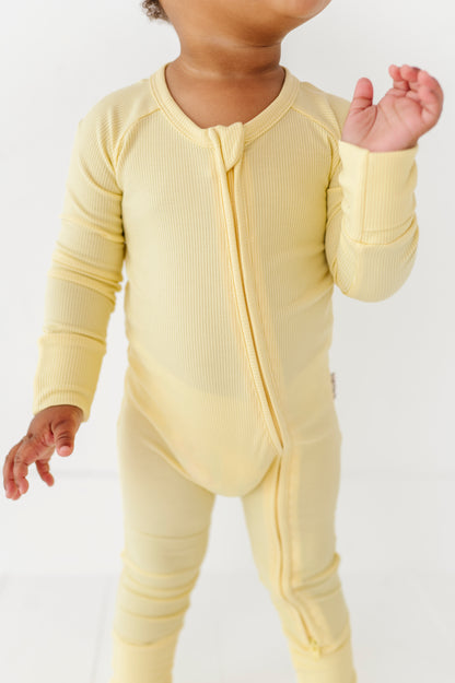 Lemon Drop Ribbed Zippy