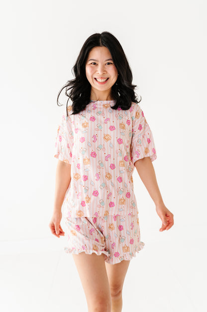 Hibiscus Harbor Adult Ruffle Short Set