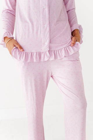 Rosewater Ruffle Adult Button Up Set
